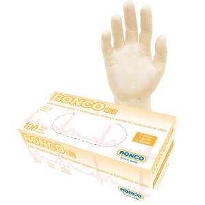 RONCO LE2 Latex Tan Examination Glove Powder Free X-Large 100x10